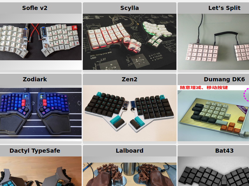 Split keyboards gallery